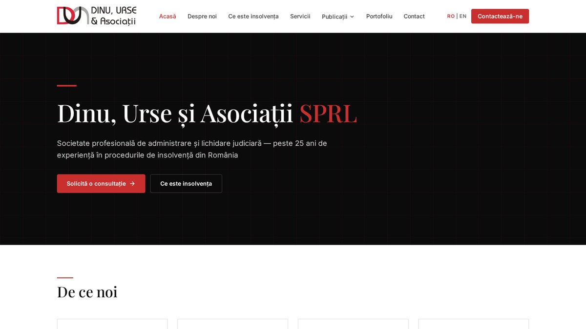 Dinu, Urse și Asociații SPRL — website designed by Website in 20 Minutes